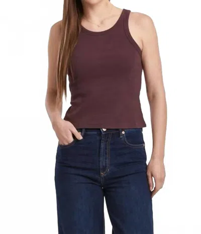 Dear John Denim Tamia Cropped Racerback Tank Top In Midnight Plum In Multi