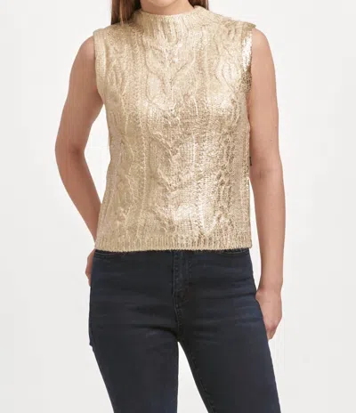 DEAR JOHN DENIM TATIANA CREW NECK SLEEVELESS SWEATER IN ROSE GOLD