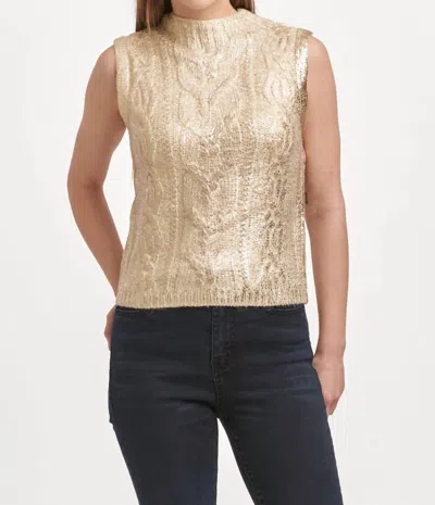 Dear John Denim Tatiana Sleeveless Sweater In Gold