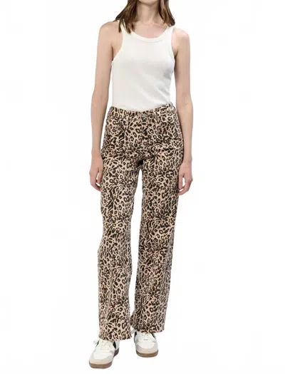 Dear John Denim Taylor High Rise Straight Leg Jean In Leopard Safari In Animal Print