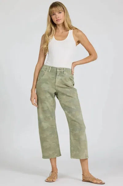 Dear John Denim Lasso High Rise Cropped Jeans In Riviera Camo In Green
