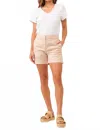 Dear John Denim Tonya High Rise Linen Short In Beige In Multi