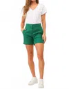 Dear John Denim Tonya High Rise Linen Shorts In Galapagos Green In Green