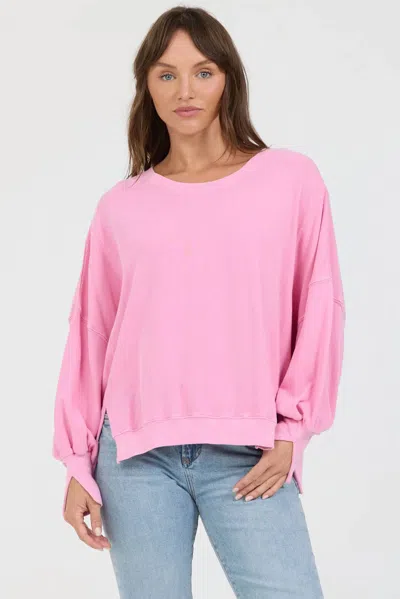 Dear John Denim Trenton Crew Pullover In Cashmere Rose In Pink