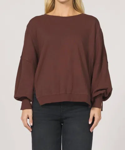 Dear John Denim Trenton Crew Neck Sweater In Cappuccino In Brown