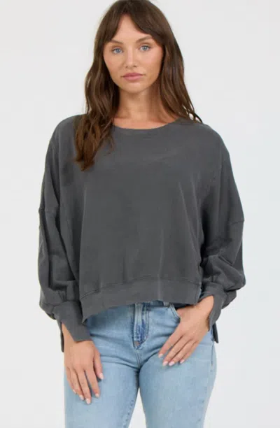 Dear John Denim Trenton Crew Top In Gull Grey In Multi