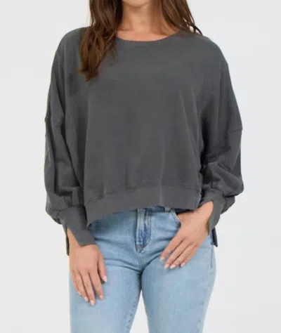 Dear John Denim Trenton Crewneck Sweater In Dark Gull Grey In Multi