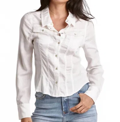 Dear John Denim Uma Soft Denim Long Sleeve Shirt In White