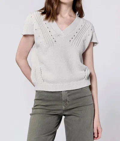 Dear John Denim Una V-neck Sleeveless Relaxed Fit Sweater In Pearl Heather