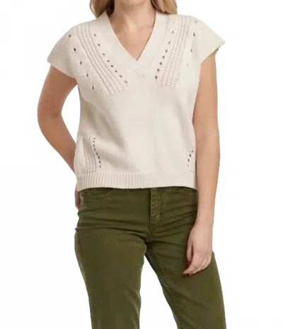 Dear John Denim Una V-neck Sleeveless Sweater In Ivory In White