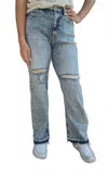 Dear John Denim Unfinished Hem Jeans In Blue In Blue