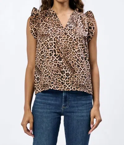 Dear John Denim Sleeveless Blouse In Leopard Safari In Multi
