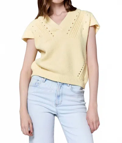 Dear John Denim V-neck Sweater Vest In Yellow