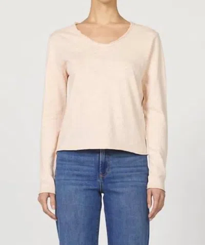 Dear John Denim Vanya Long Sleeve Tee In Cameo Rose In Pink