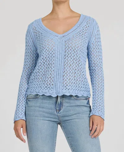 Dear John Denim Vivi Crochet Sweater In Skyway In Multi