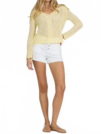 Dear John Denim Vivi V-neck Sweater In Wax Yellow In Multi