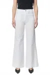 Dear John Denim Fiona High Rise Wide Leg Jeans In White In Brown
