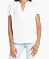 Dear John Denim Blake Flutter Sleeve Top In White In White