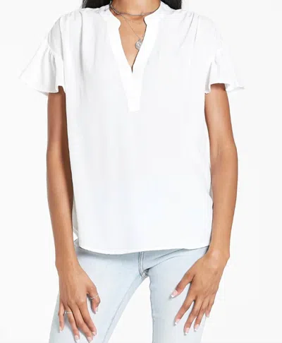 DEAR JOHN DENIM WOMEN'S BLAKE FLUTTER SLEEVE TOP IN WHITE
