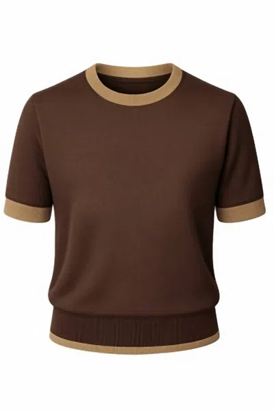 Dear John Denim Women's Dera Short Sleeve Top In Dark Roast In Brown