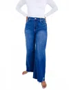 Dear John Denim Women's Fiona High Rise Wide Leg Pant In Seascape In Blue