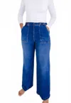 Dear John Denim Women's Fiona High Rise Wide Leg Pant In Seascape In Blue