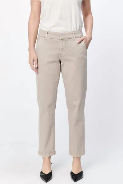 Dear John Denim Women's Hampton Mid Rise Trouser Ankle Pant In Stone In Brown