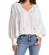 Dear John Denim Women's Jolene Ruched Sleeve Top In White White In White