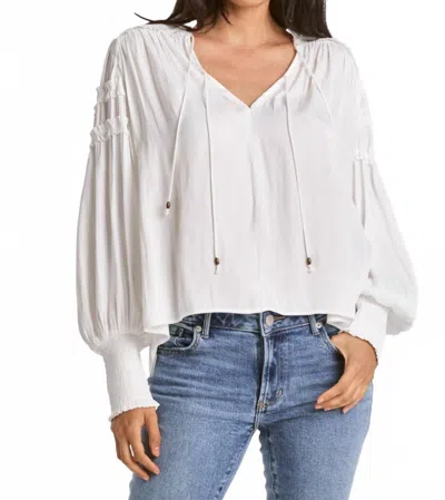 Dear John Denim Women's Jolene Ruched Sleeve Top In White White