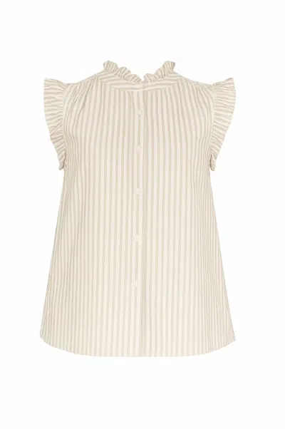 Dear John Denim Women's Lucia Button Up Shirt In Taupe Stripe In Neutral