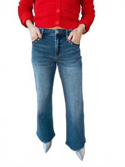 Dear John Denim Women's Micah Wide Leg Mid Rise Jean In Slate In Gray