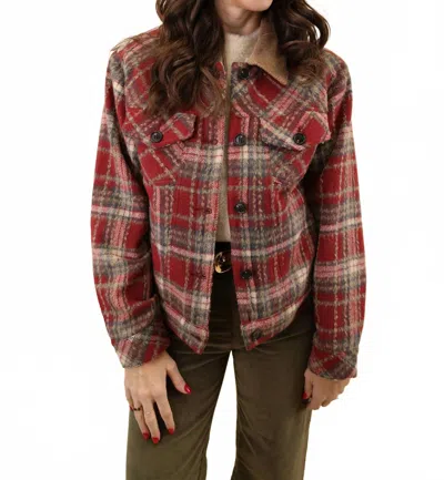 Dear John Denim Women's Owen Trucker Jacket In Kringle Red In Burgundy