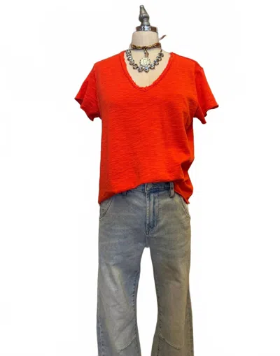 Dear John Denim Women's Vanya V-neck T-shirt In Poppy Red