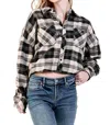 Dear John Denim Xandra Elastic Waist Long Sleeve Top In Black/cream In Black
