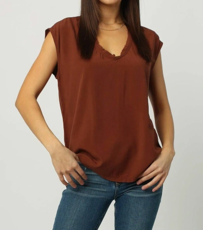 Dear John Denim Yanis Sleeveless Top In Sepia In Red