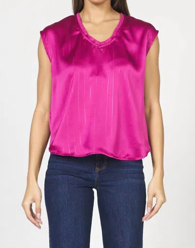 Dear John Denim Yanis V-neck Blouse In Beaujolais In Pink