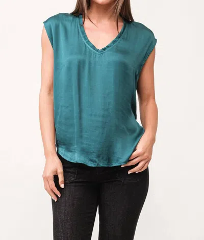 Dear John Denim Yanis V-neck Sleeveless Top In Deep Teal In Blue