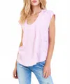 Dear John Denim Yanis V Neck Top In English Lavender In Pink