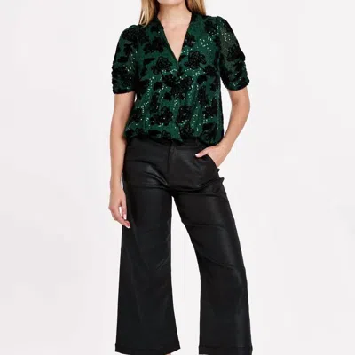 Dear John Denim Yazmine Front Wrap Top In Green