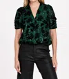 Dear John Denim Yazmine Front Wrap Top In Sparkling Lily In Green