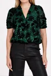 Dear John Denim Yazmine Front Wrap Top In Sparkling Lily In Green