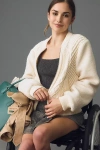 Dear John Erla Zip-front Cable Sweater Jacket In White