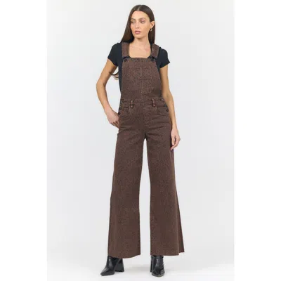 Dear John Fiona Leopard Print Overalls Jeans In Brown