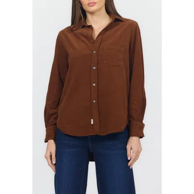 Dear John Galina Relaxed Button Up Shirt In Brown