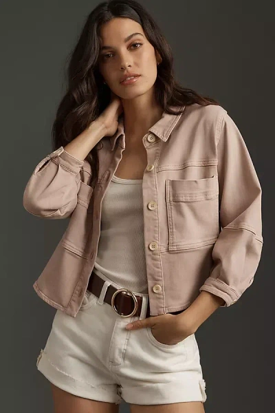 Dear John Hanh Cropped Denim Jacket In Pink