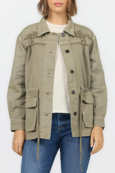 Dear John Hollis Safari Tie Waist Jacket In Green