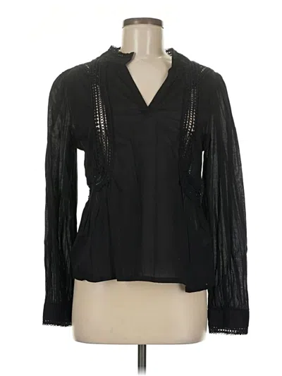 Pre-owned Dear John Long Sleeve Blouse In Black