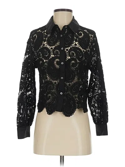 Pre-owned Dear John Long Sleeve Blouse In Black