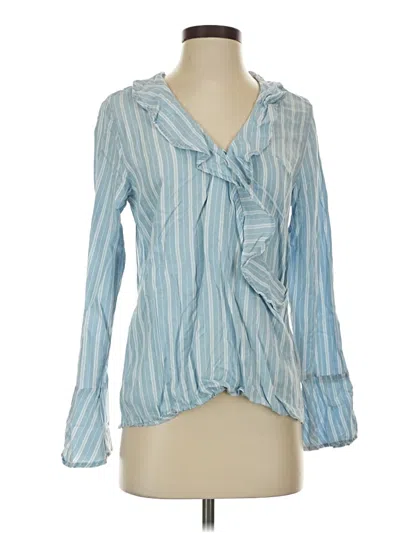 Pre-owned Dear John Long Sleeve Blouse In Blue
