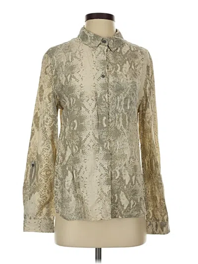 Pre-owned Dear John Long Sleeve Blouse In Gold